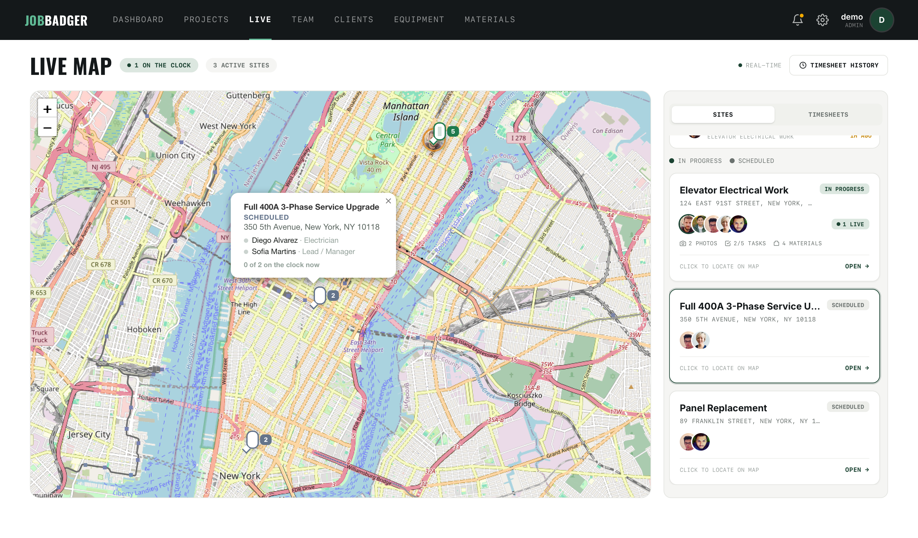 JobBadger live map